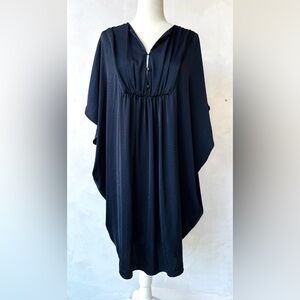 Elogy Navy Blue Asymmetrical Midi Dress.